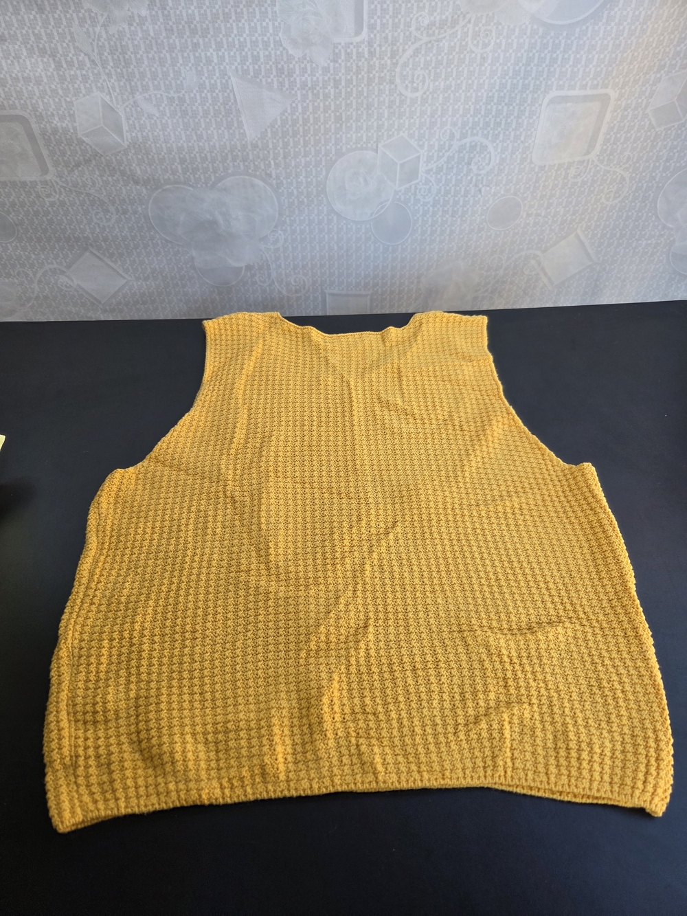 LOLA Mustard Yellow Knit Tank with Pink Daisy Appliqués - Picture 5 of 5